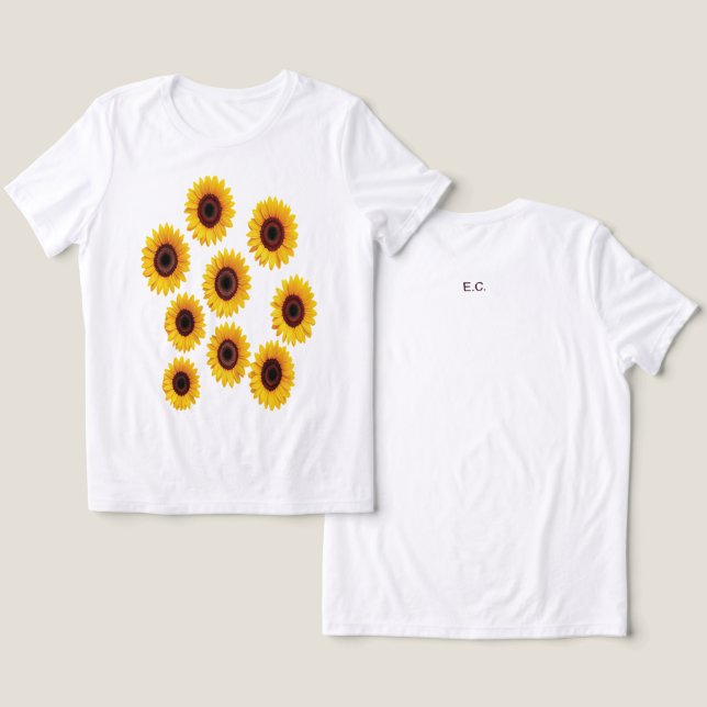 T-shirt En Tri-matière Conception Tournesol (Design Recto & Verso)