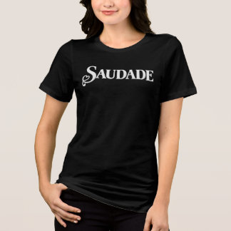 T-shirt En Tri-matière Conception typographique vintage Saudade avec cœur