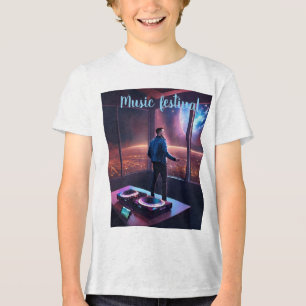 T-shirt En Tri-matière Concert de DJ futuriste avec vue sur Mars