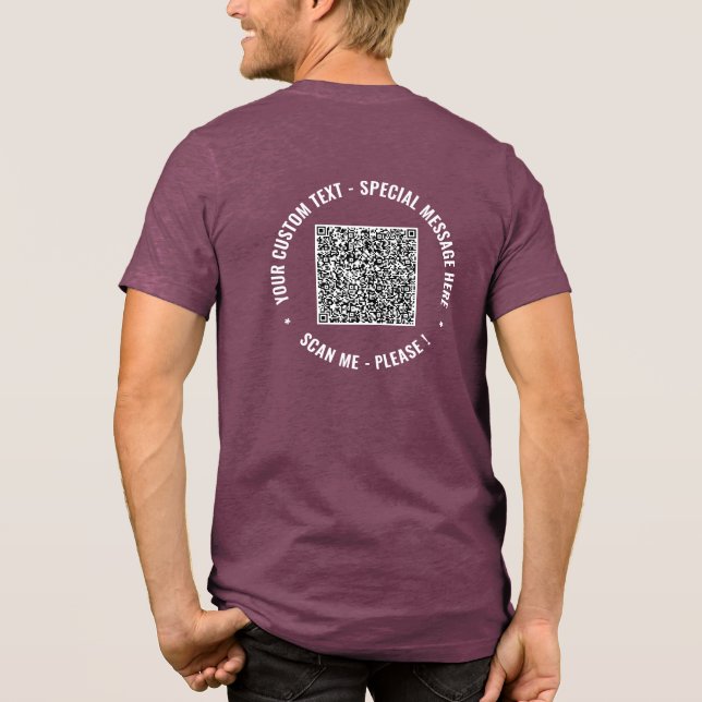 T-shirt En Tri-matière Concevez votre propre code QR Texte personnalisé (Verso)