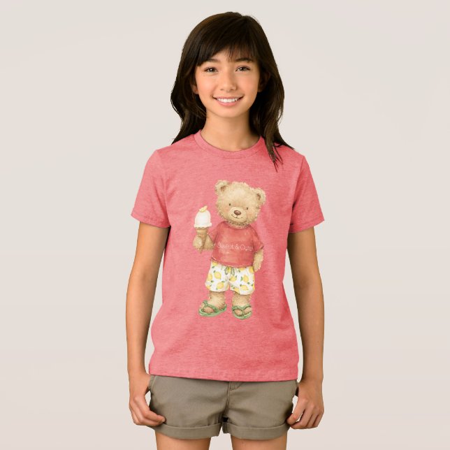 T-shirt En Tri-matière Cône de glace Ourson Mignon (Recto plein)