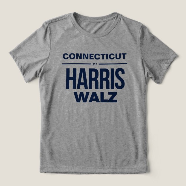 T-shirt En Tri-matière Connecticut pour Harris Walz (Design Recto)