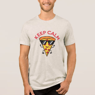 T-shirt En Tri-matière Conserver le calme et manger de la pizza