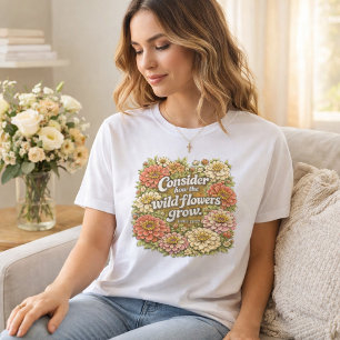 T-shirt En Tri-matière Considérez les fleurs sauvages Floral rétro vintag