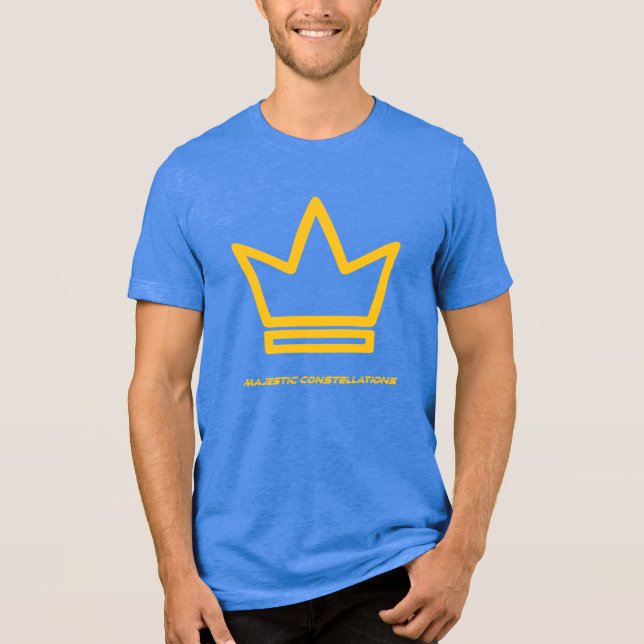 T-shirt En Tri-matière constellations majestueuses (bleu royal & or) (Recto)