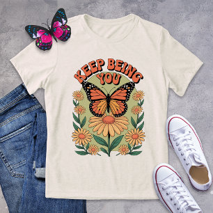 T-shirt En Tri-matière Continuez À Être Vous Monarque Papillon Rétro Chem