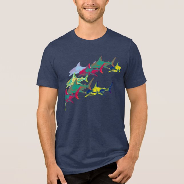 T-shirt En Tri-matière Cool Color Sharks (Recto)