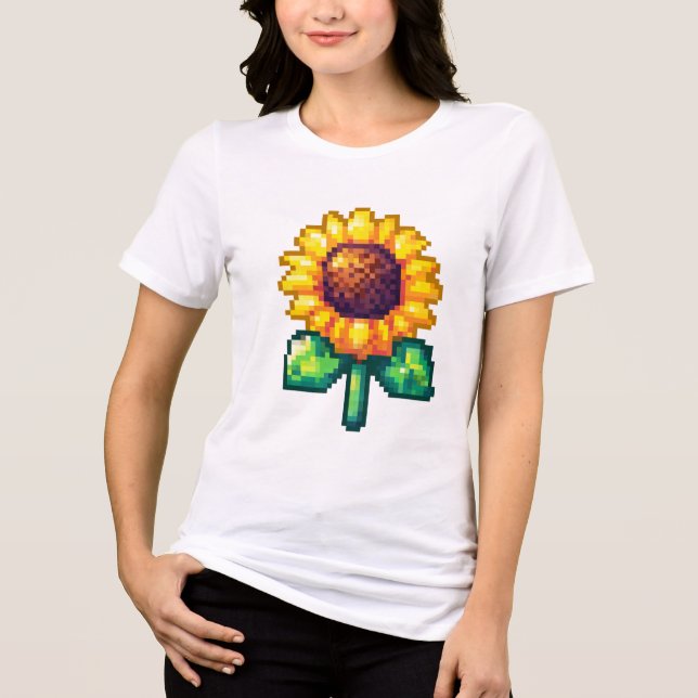 T-shirt En Tri-matière Cool Pixel Art Sunflower (Recto)