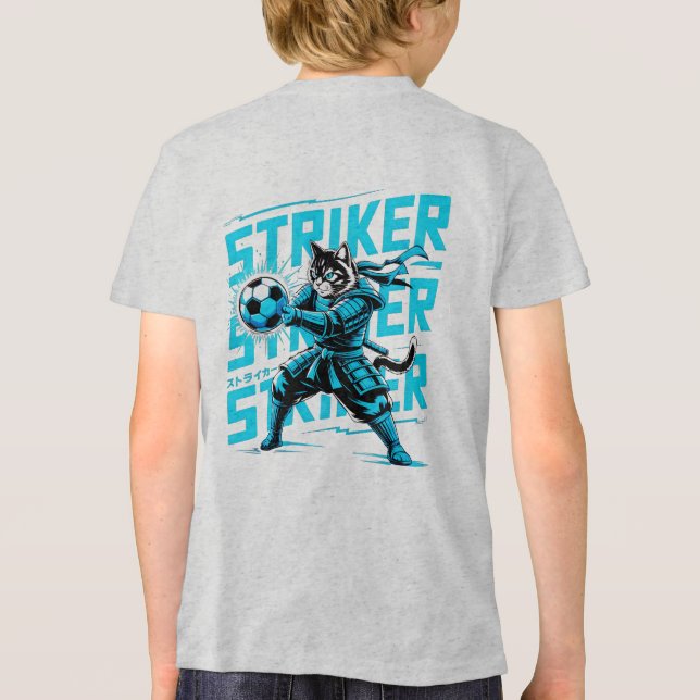 T-shirt En Tri-matière  Cool Samurai Cat Soccer Striker - Gift for soccer (Verso)