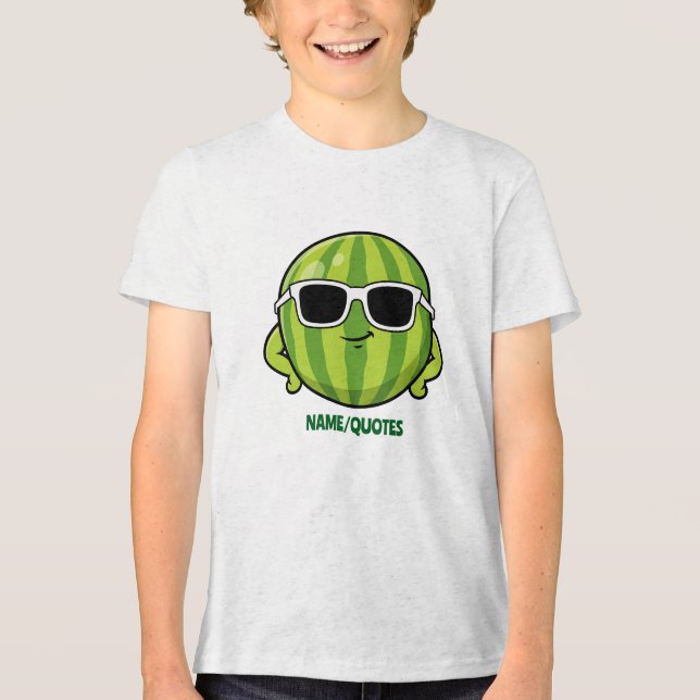 T-shirt En Tri-matière Cool Watermelon Sunglasses Cartoon Graphic (Recto)