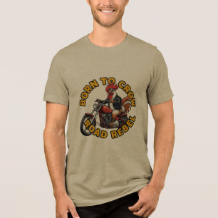 T-shirt En Tri-matière Coq Rebelle de la Route Né pour Rouler