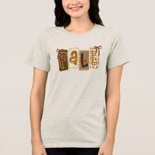 T-shirt En Tri-matière Coquette automne esthétique Citrouille Carreaux Mi