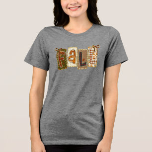 T-shirt En Tri-matière Coquette automne esthétique Citrouille Carreaux Mi