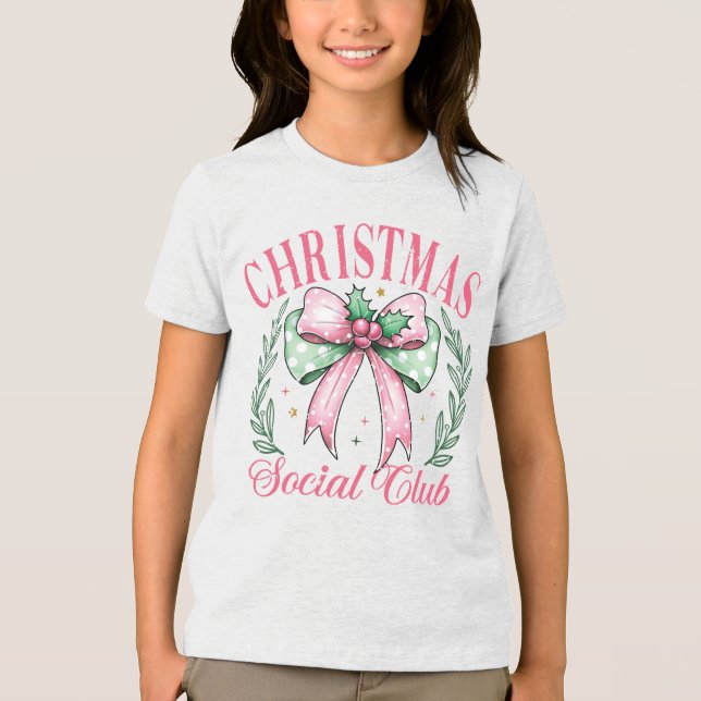 T-shirt En Tri-matière Coquette Christmas Social Club Girl Rose Bow (Recto)
