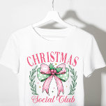 T-shirt En Tri-matière Coquette Christmas Social Club Girl Rose Bow<br><div class="desc">Coquette Christmas Social Club Girly Pink Bow Festive Holiday Tri-Blend Shirt présente un joli arc rose et vert accentué de saint et une couronne florale avec le texte "Christmas Social Club" dans la typographie de script moderne. Parfait pour les cadeaux de Noël, fêtes de Noël et fêtes de fin d'année,...</div>