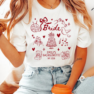 T-shirt En Tri-matière Coquette Mariée Personnalisée Nœud Rouge Enterreme