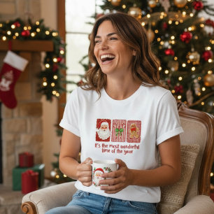 T-shirt En Tri-matière Coquette Noël Père Noël Canne à Sucre Pain d'Épice