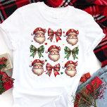 T-shirt En Tri-matière Coquette Plaid Bows et Père Noël Christmas Vibes<br><div class="desc">Entrez dans la saison festive avec ce t-shirt de Noël d'inspiration Coquette qui présente un design Père Noël charmant et des arcs en plastique. Ce tee est parfait pour tous ceux qui cherchent à ajouter une touche fantaisiste mais chic à leur garde-robe de vacances. Père Noël de style rétro et...</div>