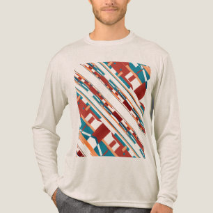 T-shirt En Tri-matière Corail rouille profonde Turquoise Motif incliné su