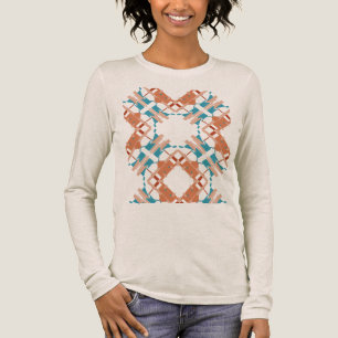T-shirt En Tri-matière Coral bleu rouille Abstraite Crisscross Sud-Ouest 