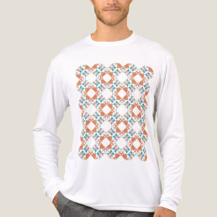 T-shirt En Tri-matière Coral bleu rouille Sud-Ouest Look Carreaux croisés