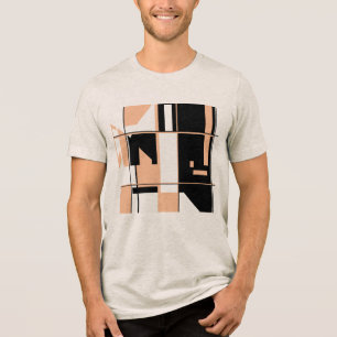 T-shirt En Tri-matière Coral Orange noir Abstrait Art design