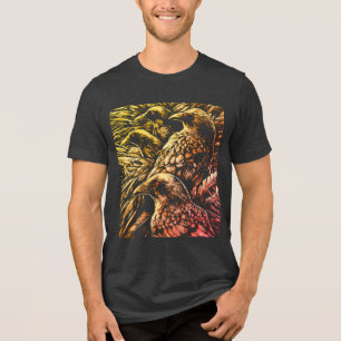 T-shirt En Tri-matière Corbeaux aux Yeux Rouges – Faune Mystérieuse Gothi