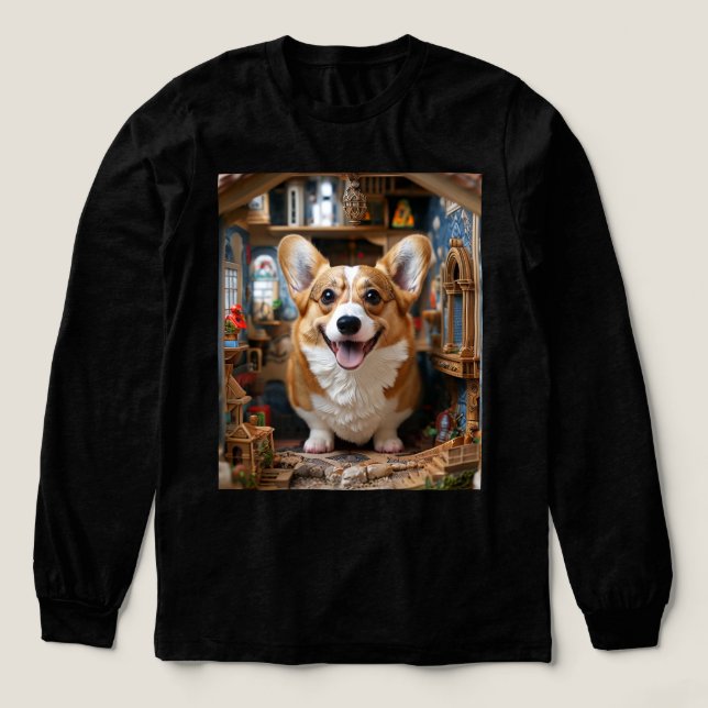 T-shirt En Tri-matière Corgis house (Motif devant)
