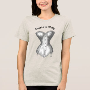 T-shirt En Tri-matière Corset Mariage Vintage Mode Artistique