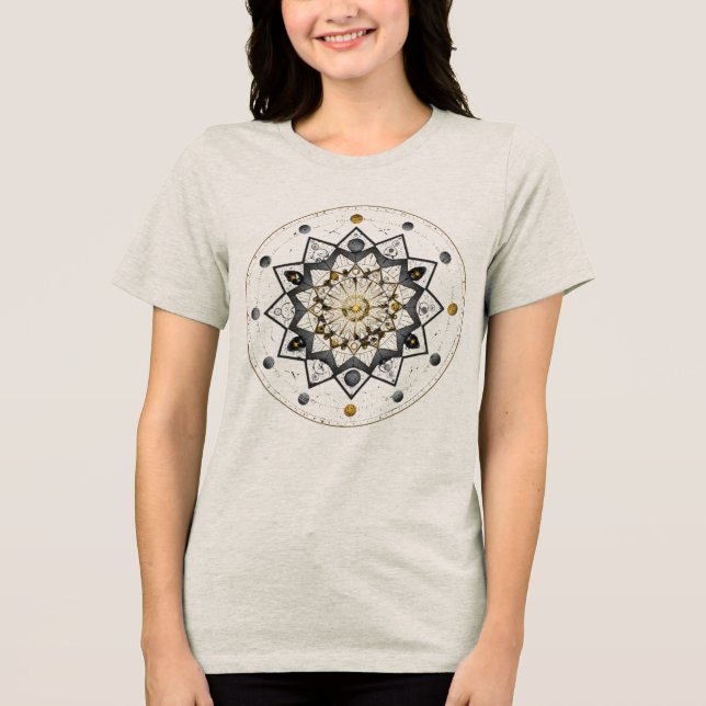 T-shirt En Tri-matière Cosmic Symmetry – Sacred Geometry Mandala T-shirt (Recto)