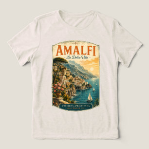 T-shirt En Tri-matière Côte Amalfitaine Italie La Dolce Vita Vintage