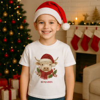 Cottagecore rustique Highland Cow Santa Hat