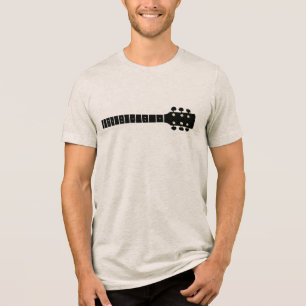 T-shirt En Tri-matière Cou de guitare acoustique noir Musique