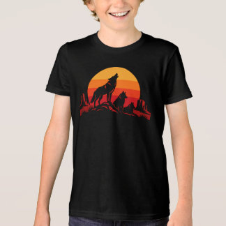 T-shirt En Tri-matière Coucher de soleil de la famille de coyotes - Faune