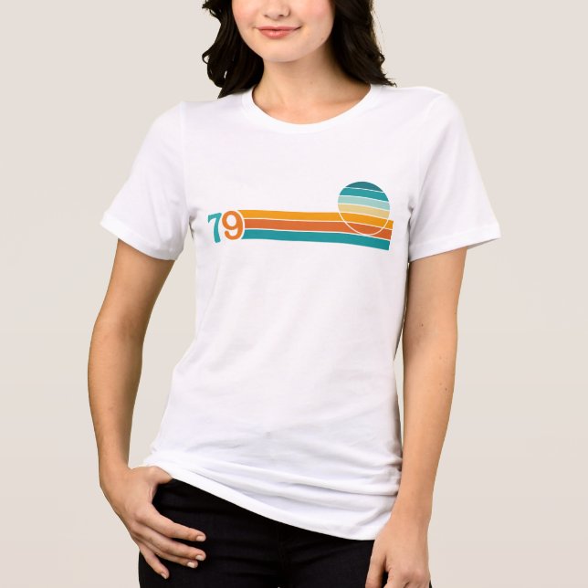 T-shirt En Tri-matière Coucher de soleil rétro 79 (Recto)