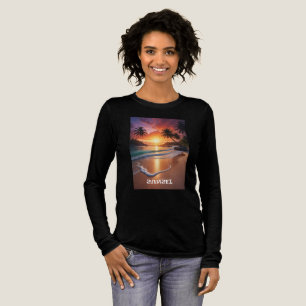 T-SHIRT EN TRI-MATIÈRE COUCHER DE SOLEIL T CHEMISE