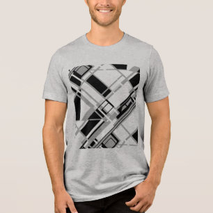 T-shirt En Tri-matière Couleurs gris noir Diagonal Jeu MCM Look
