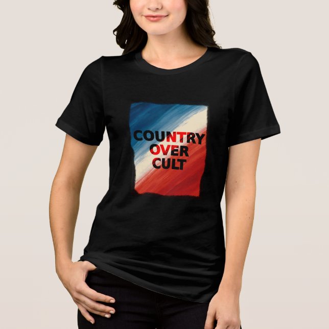 T-shirt En Tri-matière Country Over Cult – Patriotic Paint Streaks (Recto)