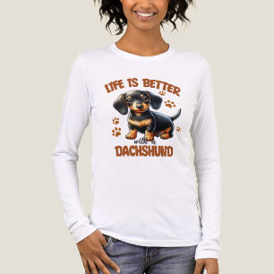 T-SHIRT EN TRI-MATIÈRE COUPER FUNNY BLACK & TAN DACHSHUND CHIEN DIRE