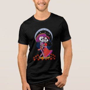 T-shirt En Tri-matière Couple de squelettes dansants en chapeaux mexicain