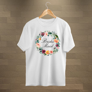 T-shirt En Tri-matière Couronne de fleurs de rose d'automne de mariée dem
