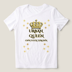 T-SHIRT  EN TRI-MATIÈRE COURONNE DE REINE FEMMES BLANC&NOIR GRAPHIC TRI-BL