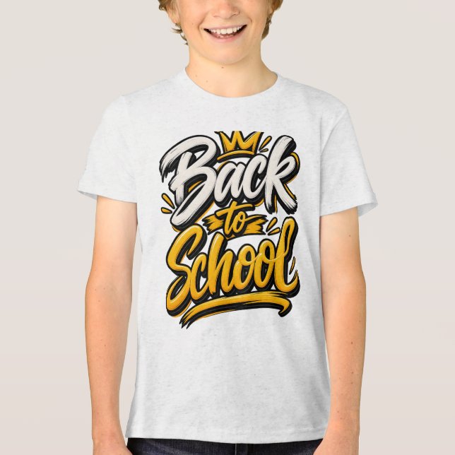 T-shirt En Tri-matière Couronne de rentrée scolaire Script (Recto)