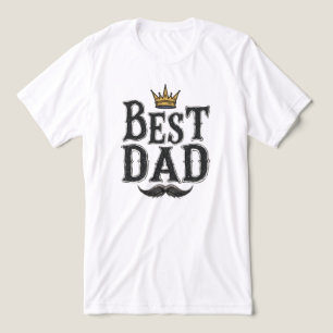 T-shirt En Tri-matière "Couronne de roi et moustache "Meilleur papa qui s
