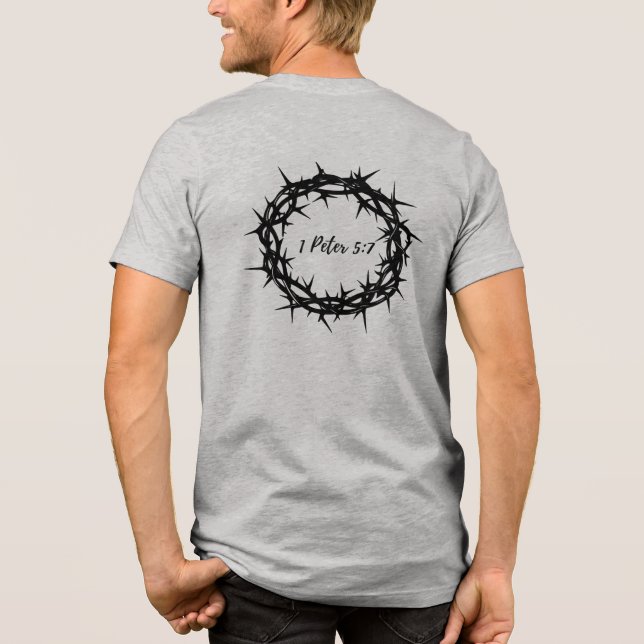 T-shirt En Tri-matière Couronne d'épine noire avec Verse biblique 1 Pierr (Verso)