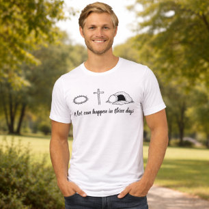T-shirt En Tri-matière Couronne d'épines, Croix & Tombeau vide, Chrétien
