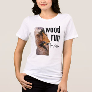 T-shirt En Tri-matière Cours de bois pour pizza (avec Woodchuck)