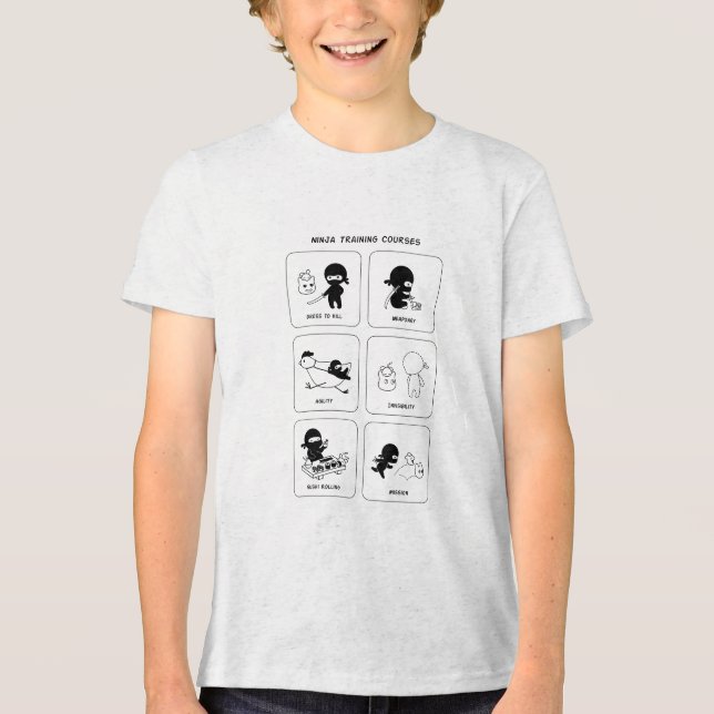 T-shirt En Tri-matière Cours de formation Ninja Cartoon Comics (Recto)