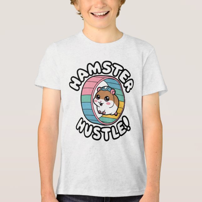 T-shirt En Tri-matière Course folle du hamster Workout Mignon (Recto)