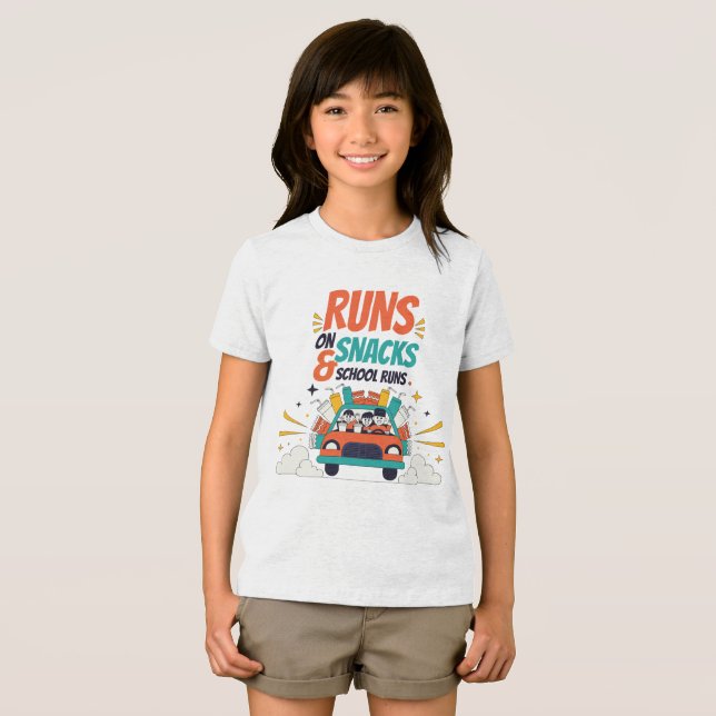 T-shirt En Tri-matière Courses de snacks École Courses d'équipe (Recto plein)
